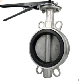 Wafer-type handmatige vlinderklep met aluminium handgrepen